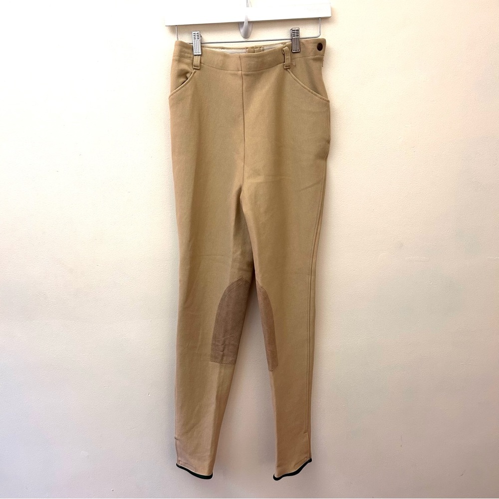 Devon Aire tan woven side zip equestrian breeches size 34L